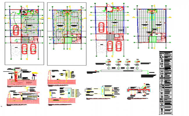 Elevation and section single family home plan layout file - Cadbull