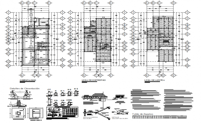 Details of beams, footings and reinforced foundation - Cadbull