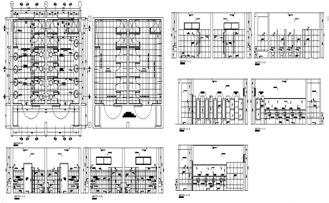 Urinal view in public toilet with I to P part adjustment dwg file - Cadbull