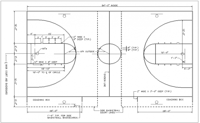 basketball court cad file - Cadbull