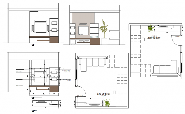 Drawing Room & bathroom Detail - Cadbull