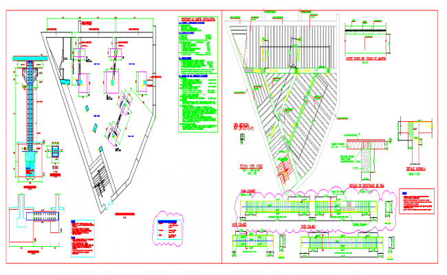 Foundation plan and section detail dwg file - Cadbull