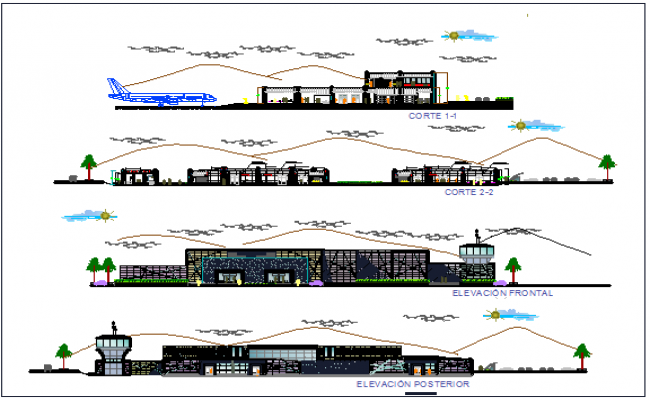 airport-section-view-dwg-file