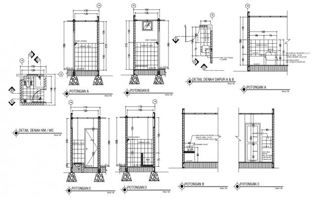 Bathroom and dressing room of bedroom detail plan dwg file - Cadbull