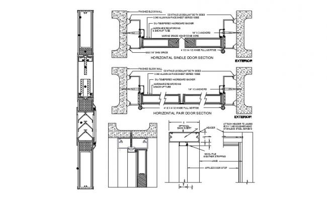 Aluminium Flush Door Design Cad Design Free Cad Blocks