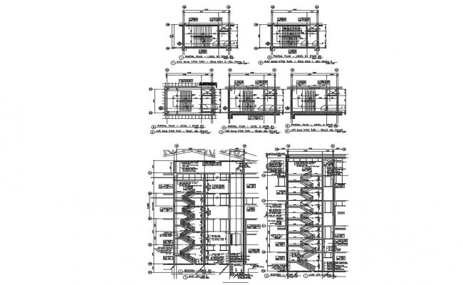 Different type Staircase detail plan and section drawing in dwg file ...