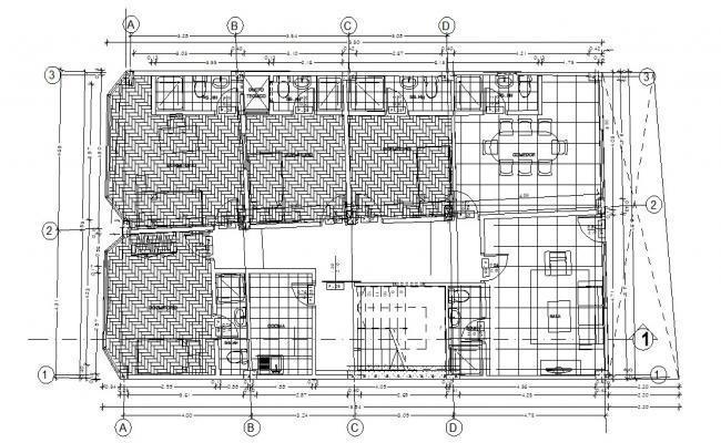 Residential apartment with the section in dwg file - Cadbull