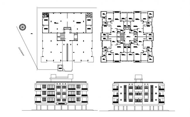 Apartment Working Layout Plan AutoCAD Drawing - Cadbull