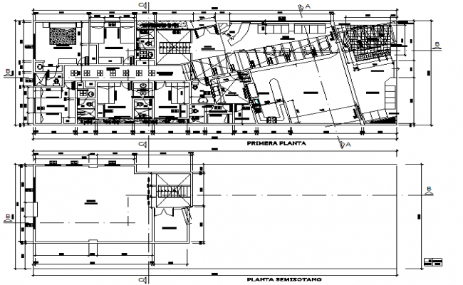 Section elevation view of house detail dwg file - Cadbull