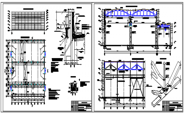 Architectural industrial building design drawing