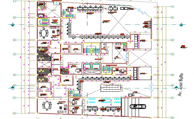 Elevation of a building dwg file - Cadbull