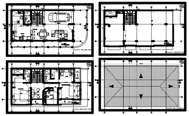 Architectural Plan Of House With Detail Dimension In Autocad