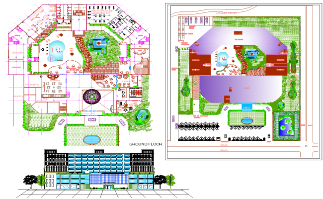 Resort Design and Elevation Project dwg file - Cadbull