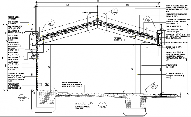 Architecture section detail dwg file