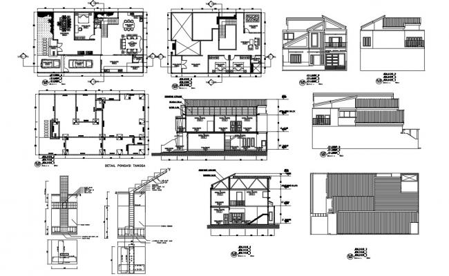 Single Story House project dwg file - Cadbull