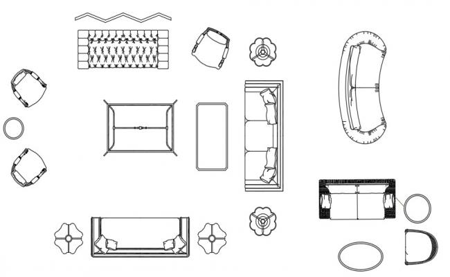 Living Room Furniture Set Up Free Cad Blocks Dwg File - Cadbull