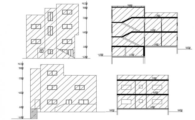 Autocad drawing of residential bunglow layout - Cadbull