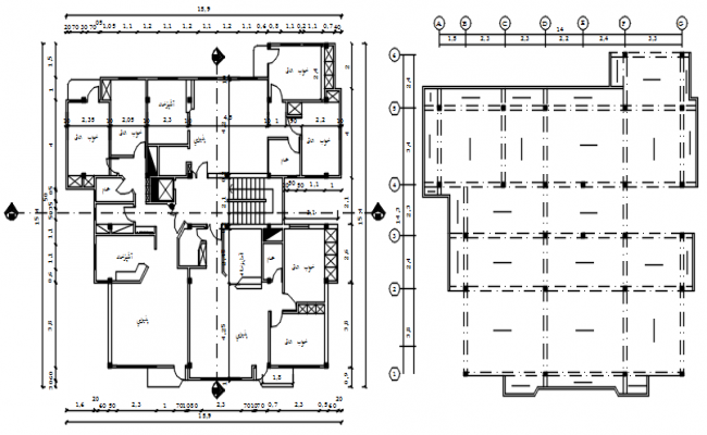 Elevation apartment flat detail dwg file - Cadbull