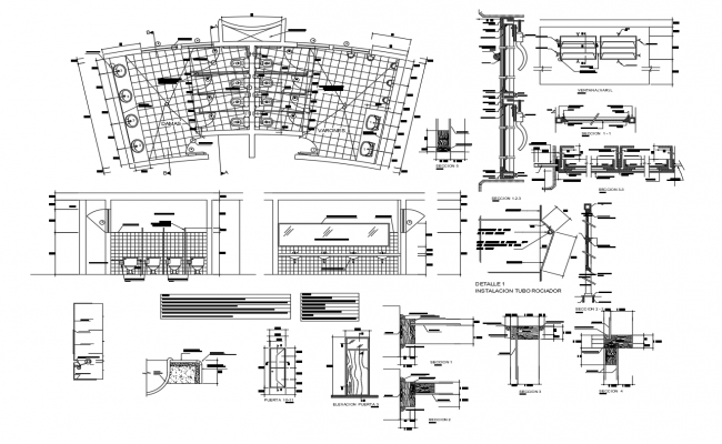 Bathroom detail drawing of Corporate building design drawing - Cadbull