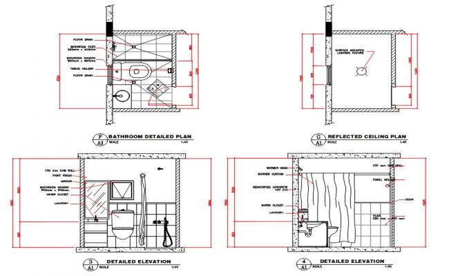 Sanitary installation layout dwg file - Cadbull