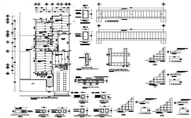 Schedule of beams at tie beam Level of house dwg file - Cadbull