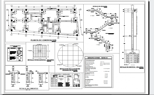 Building foundations detail cad drawing