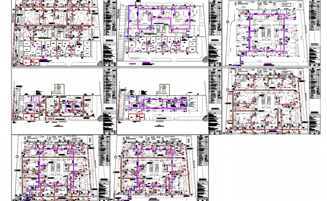 Building various type plumbing and pipeline drawing detail