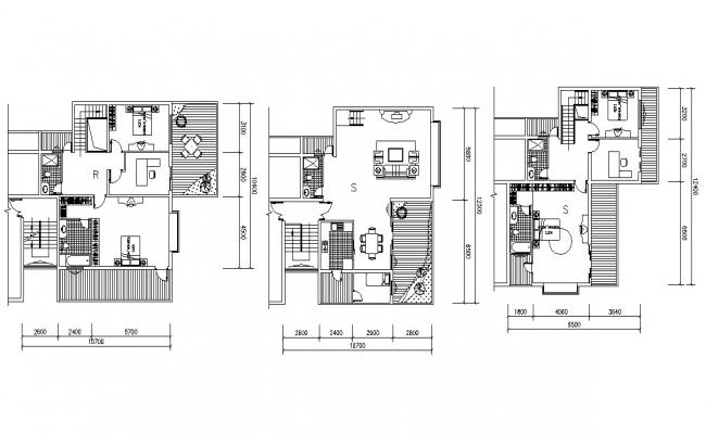 Interior floor plan of a bunglow dwg file - Cadbull