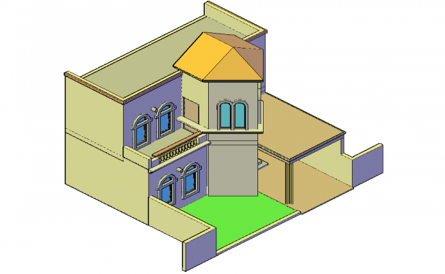 3d house model CAD File Download - Cadbull