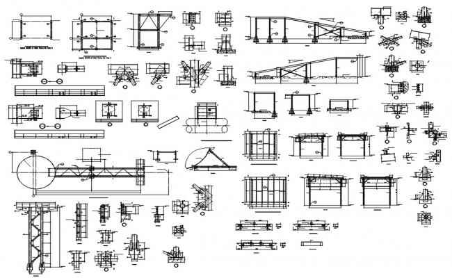 2D CAD Drawing RCC Water Tank Design With Reinforcement Bars AutoCAD ...