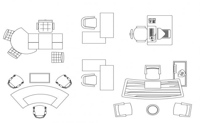 Multiple office furniture and desk blocks cad drawing details dwg file ...