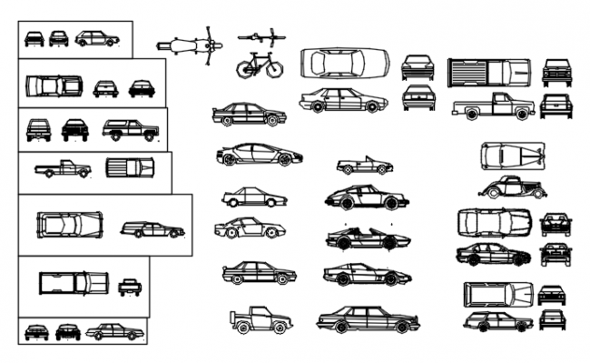 Luxuries single car top view elevation block cad drawing details dwg ...