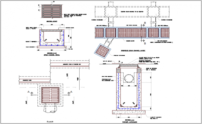 Catch basin construction detail dwg file