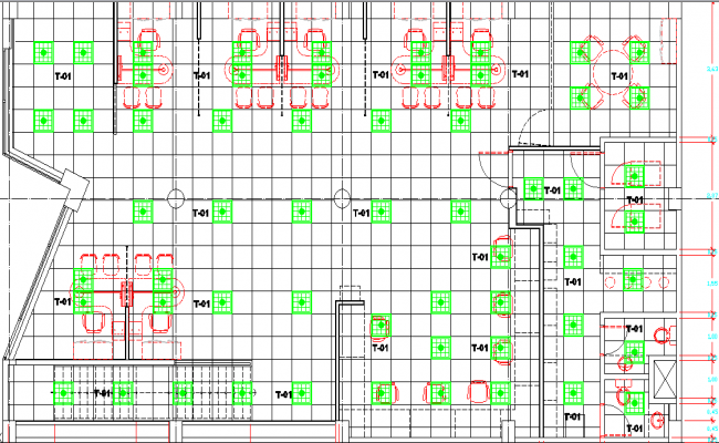 False Ceiling Interior Design With Plan And Section View Dwg