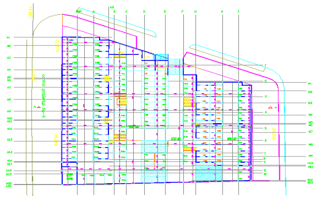 Center line drawing of Architectural design