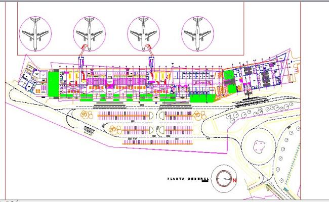 City airport layout plan cad drawing details dwg file