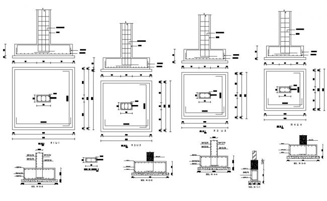 Dry channel skimmer pool construction details dwg file - Cadbull