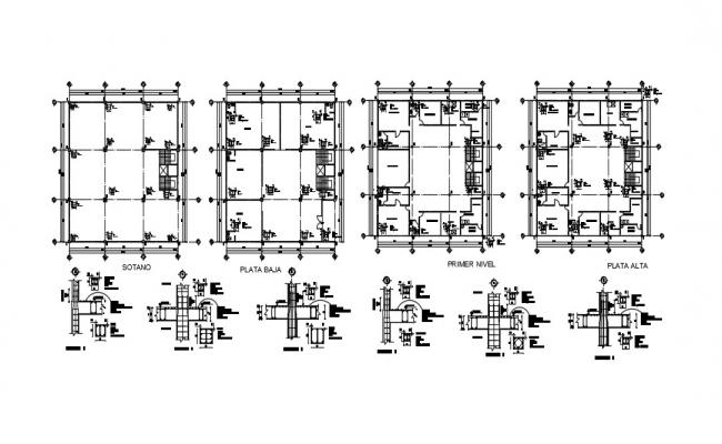 Roof structure layout in dwg file - Cadbull