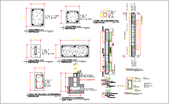 house cad block dwg detailing with beam Column file and