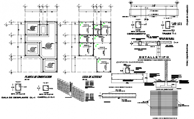 Detailed wall section by inclined slab