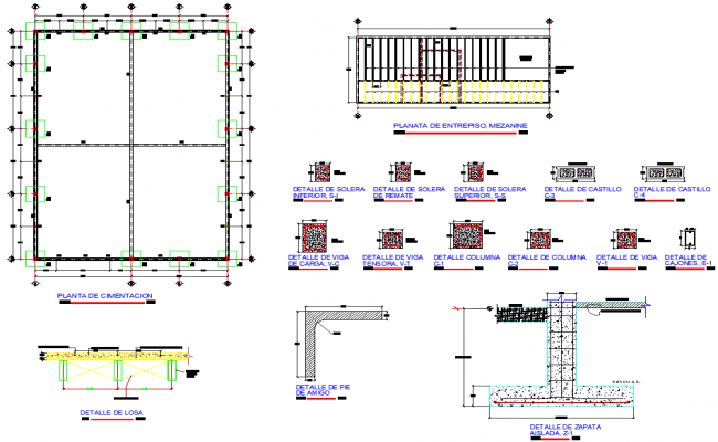 Drainage trench architecture project details dwg file - Cadbull