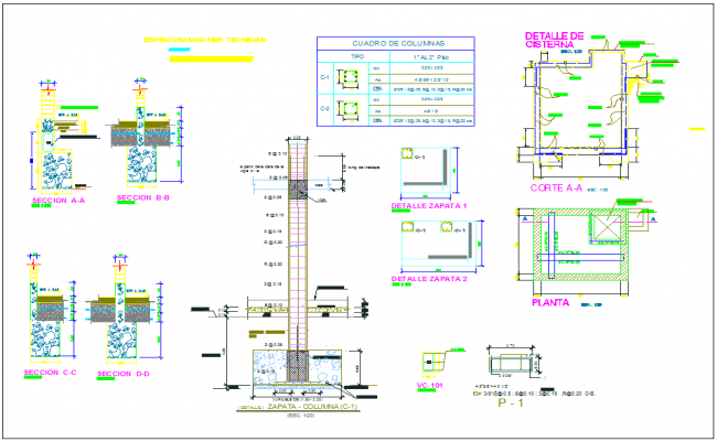 Wall cut and section in housing two levels file - Cadbull