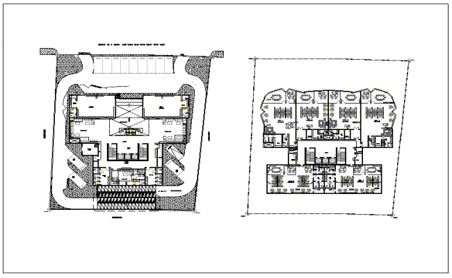 Commercial administration building plan detail view dwg file