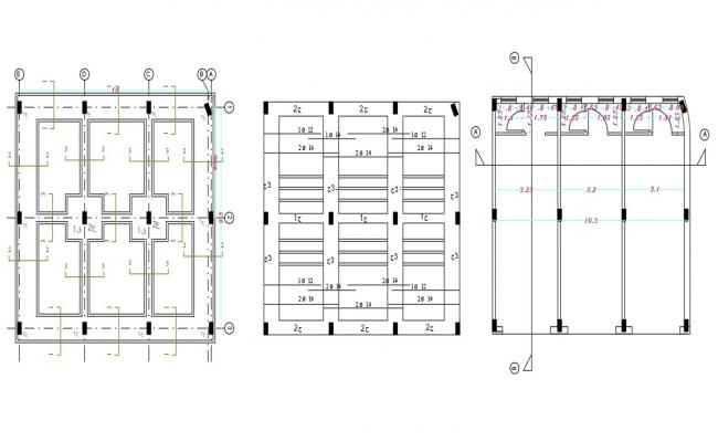 Detail 2d Construction Block Of Column Structure Layout File In Autocad 