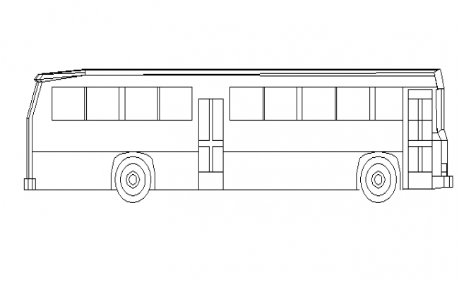 Common bus side elevation cad block details dwg file