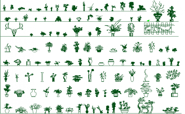 Common plant blocks of garden decoration dwg file