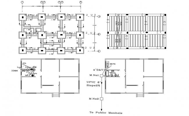 2 Storey House  Plumbing And Electrical plan  Cadbull