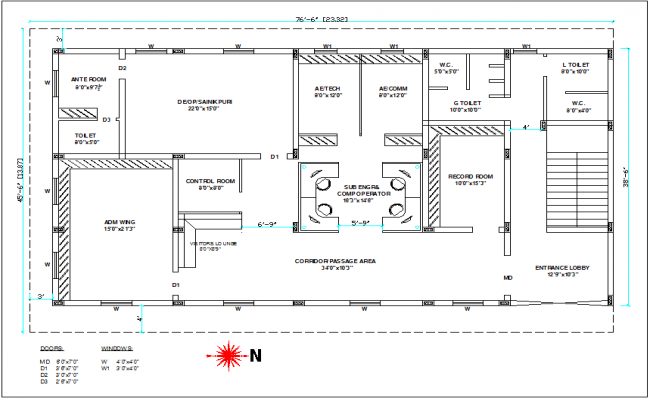 Layout Plan Of A Office Dwg File