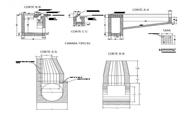 Perimeter fence and gate elevation, section, plan and structure details ...