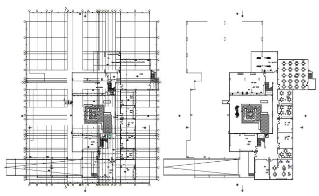 2D CAD Drawing Staircase Section Of Hospital Building With Texting ...